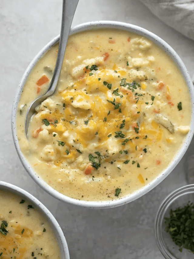 Cheesy Cauliflower Cheddar Soup Recipe